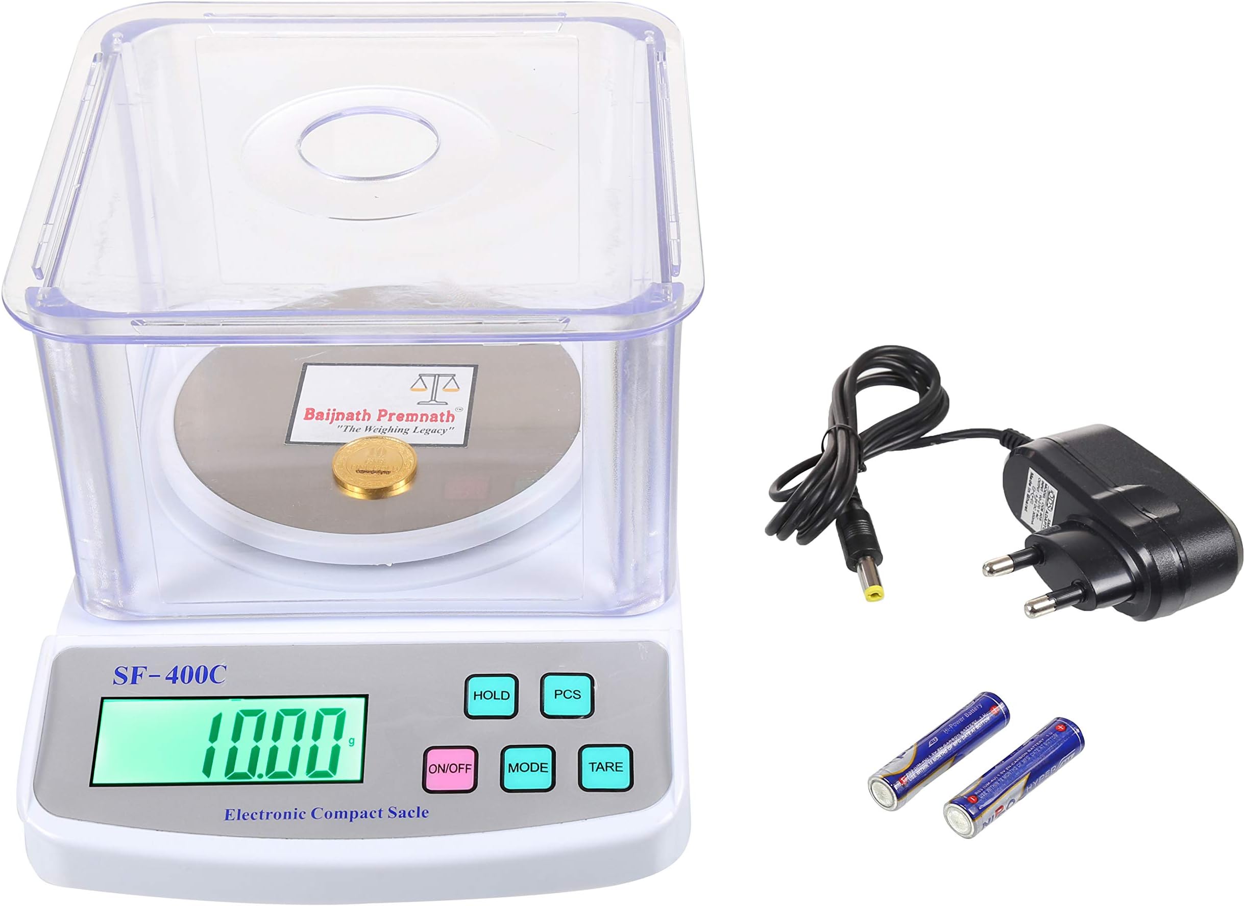 Baijnath Premnath iScale 500Gm X 10Mg (0.01G) Jewellery Weighing Scale With Wind Shield & Mains Light Power Cord For Gold, Silver & Chemicals - Home & Professional Use (Not legal for commercial use)