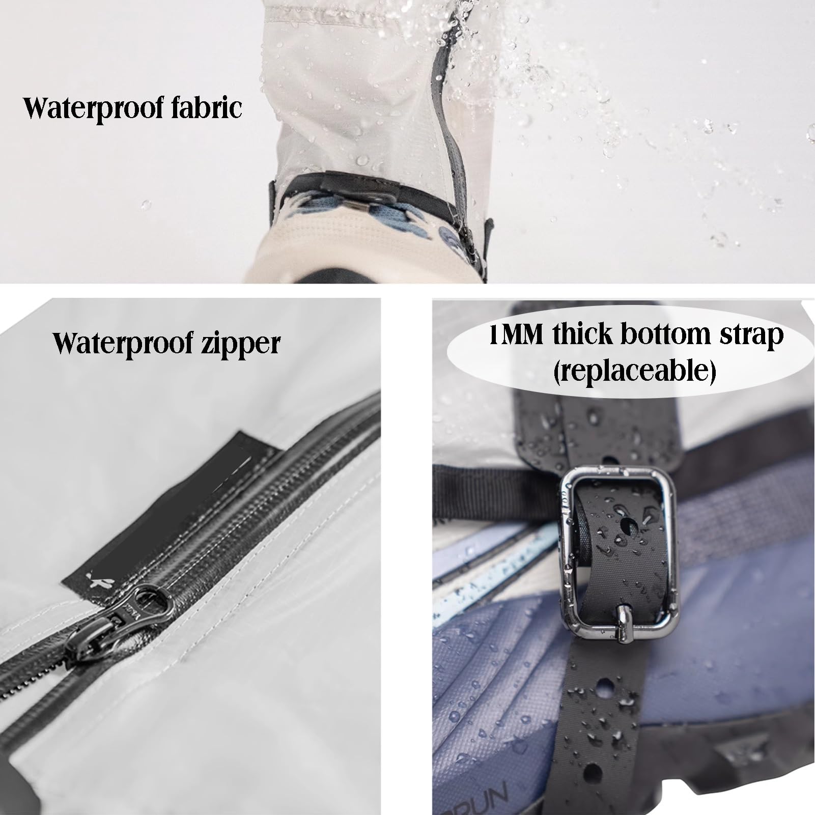 1 Paire De Guêtres De Jambe, Guêtres De Bottes De Neige Réglables avec Sangle Inférieure Épaisse Remplaçable