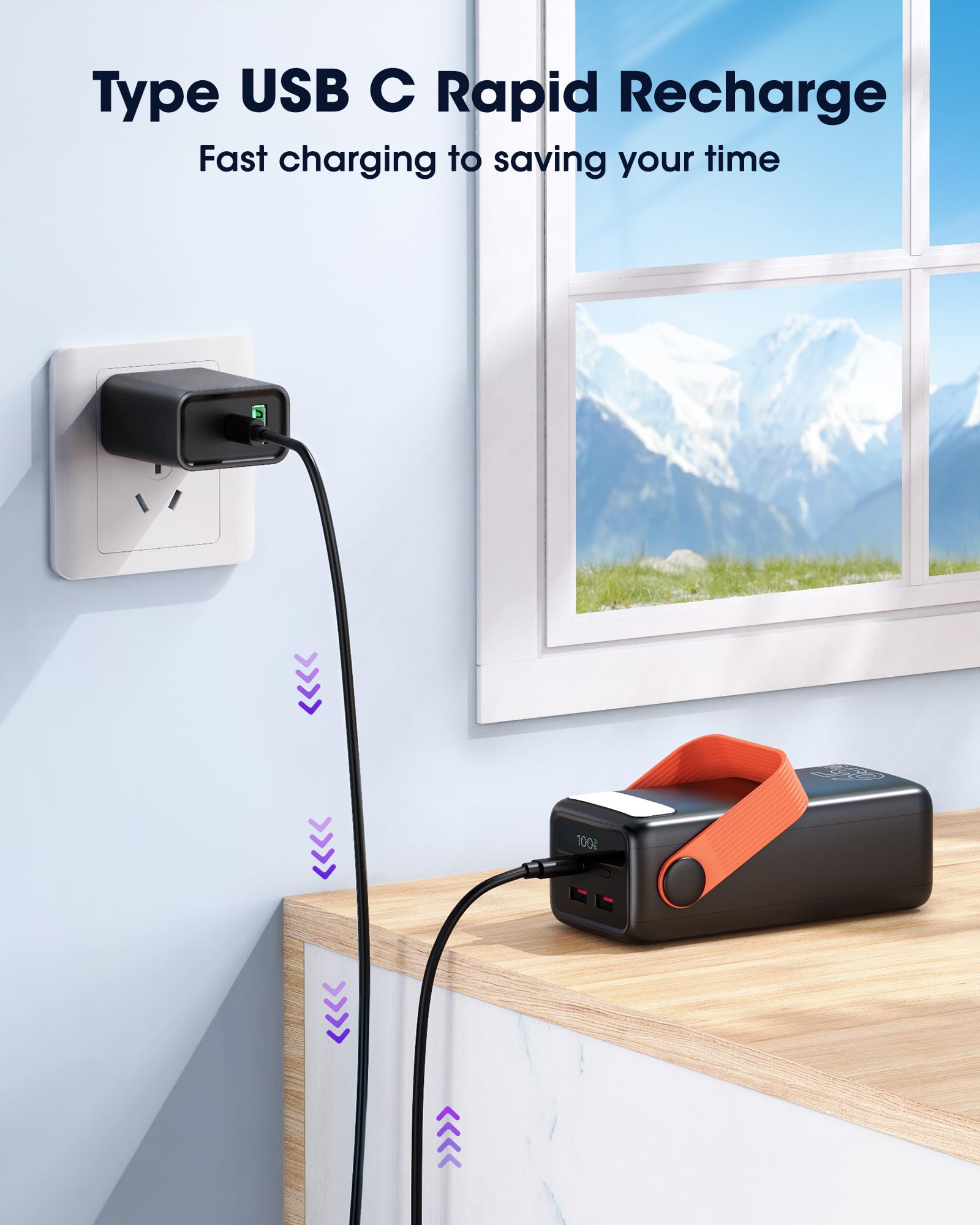 60000mAh Batterie Externe 65W Laptop Charge Rapide Power Bank