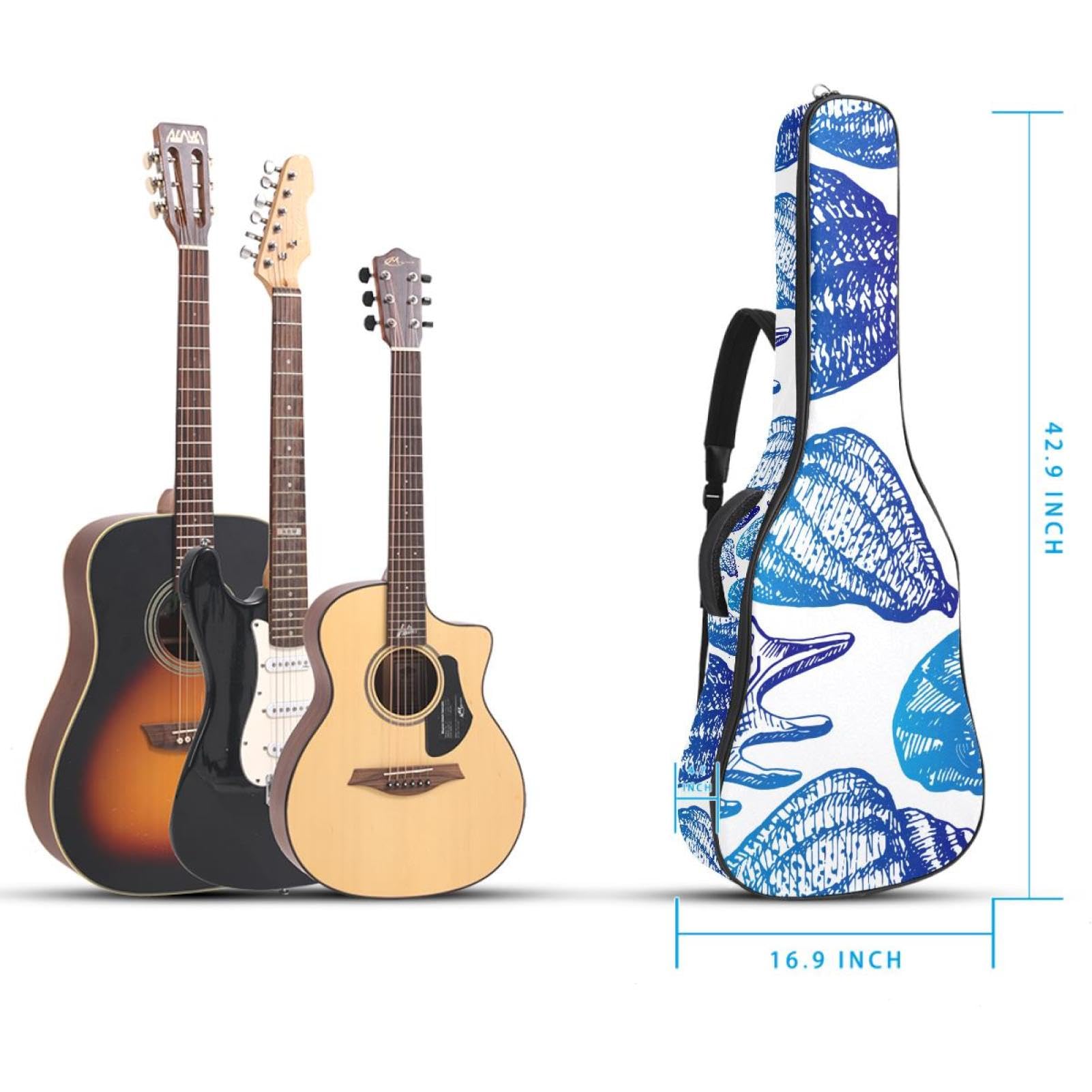 Torba na gitarę akustyczną wodoodporny plecak na gitarę grubo miękka wyściełana muszla klasyczna obudowa na gitarę, wielobarwny, 42.9x16.9x4.7 in, Organizer do torby