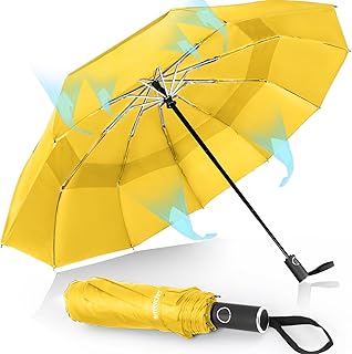 Herreicher Paraguas Automático Resistente al Viento con Aluminio Ligero - Paraguas Plegable Compacto e Impermeable de 10 V...