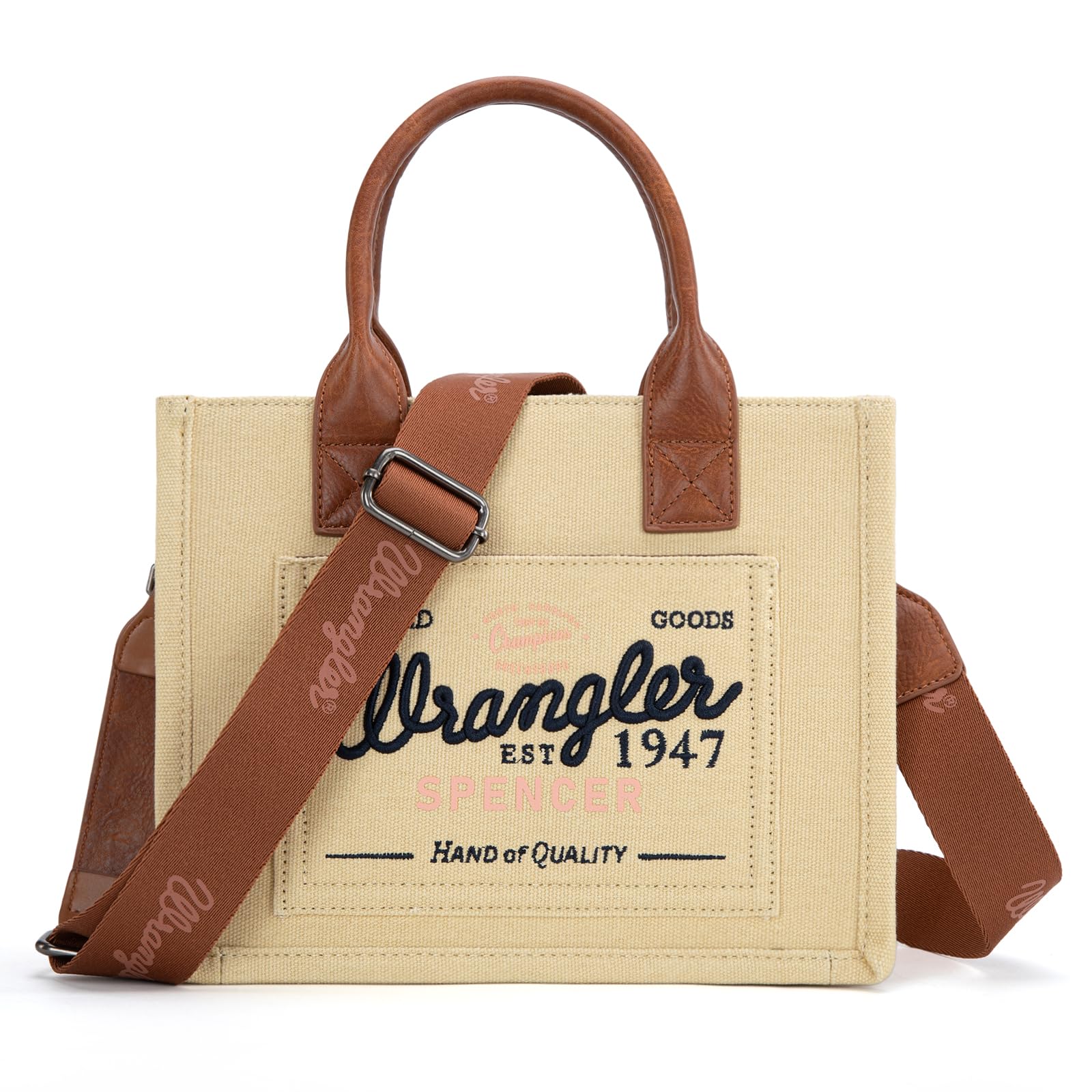 Montana West Wrangler Einkaufstasche für Frauen Retro Canvas Top Griff Geldbörsen und Handtaschen