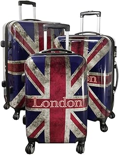 PMro-Trading Euro-Trading Zebra Suit Case 3 Pieces. Size - Set. Color- Multicolour Valigia. 77 cm. 94 liters. Turchese (Multicolour)