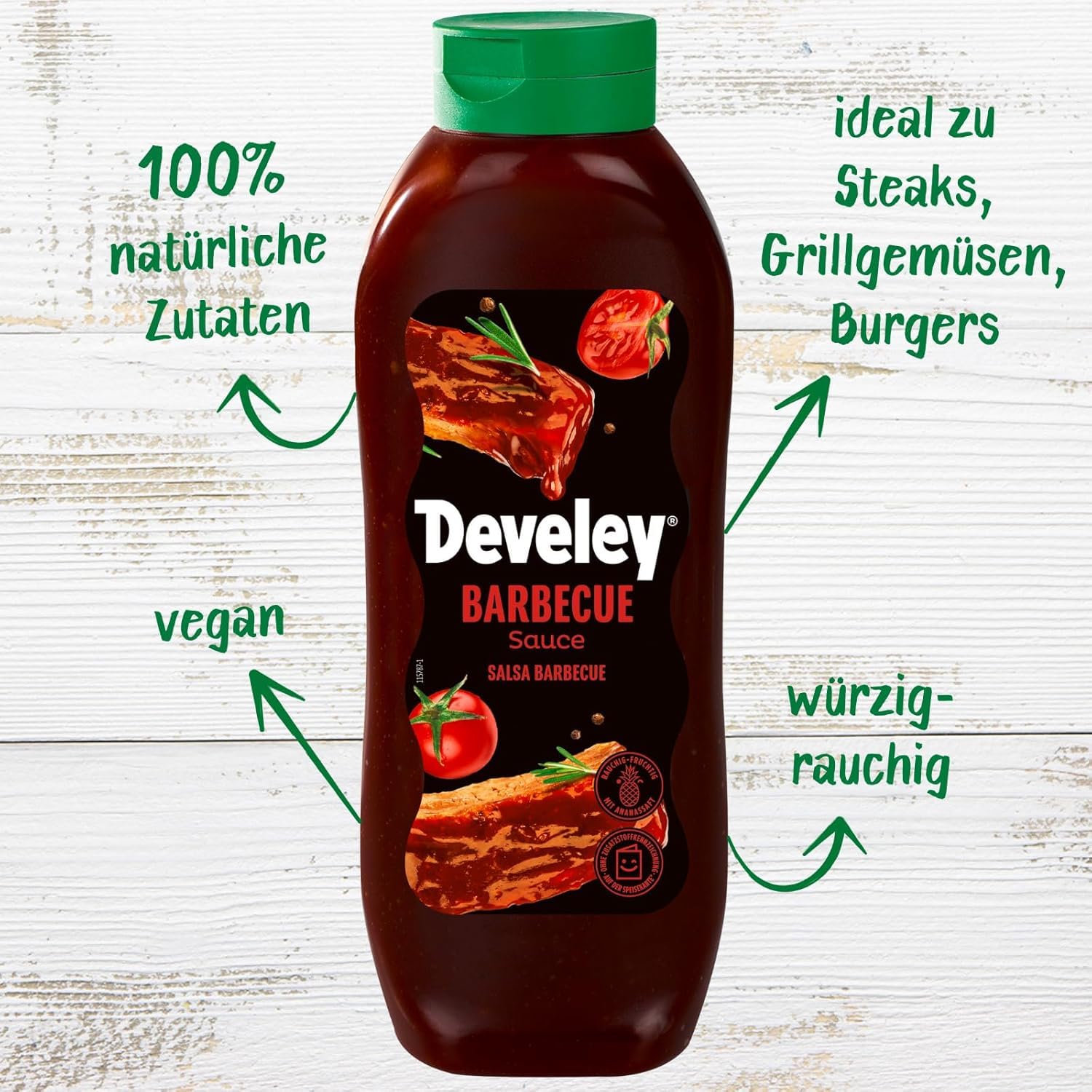 Italian Gourmet BBQ Sauce 8 × 875 ml Vorratspack | Raucharoma Barbecue Grillsauce für Ribs, Burger & Marinaden | Squeezeflasche Catering Gastro | + Italian Gourmet Polpa