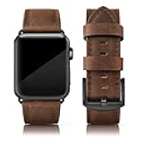 Leather Bands Compatible with Apple Watch 46mm 45mm 44mm 42mm(Series 1 2 3) Band Men Women, Vintage Genuine Leather Wristband Replacement Band Compatible for Apple Watch iwatch Series 10 9 8 7 6 5 4 SE