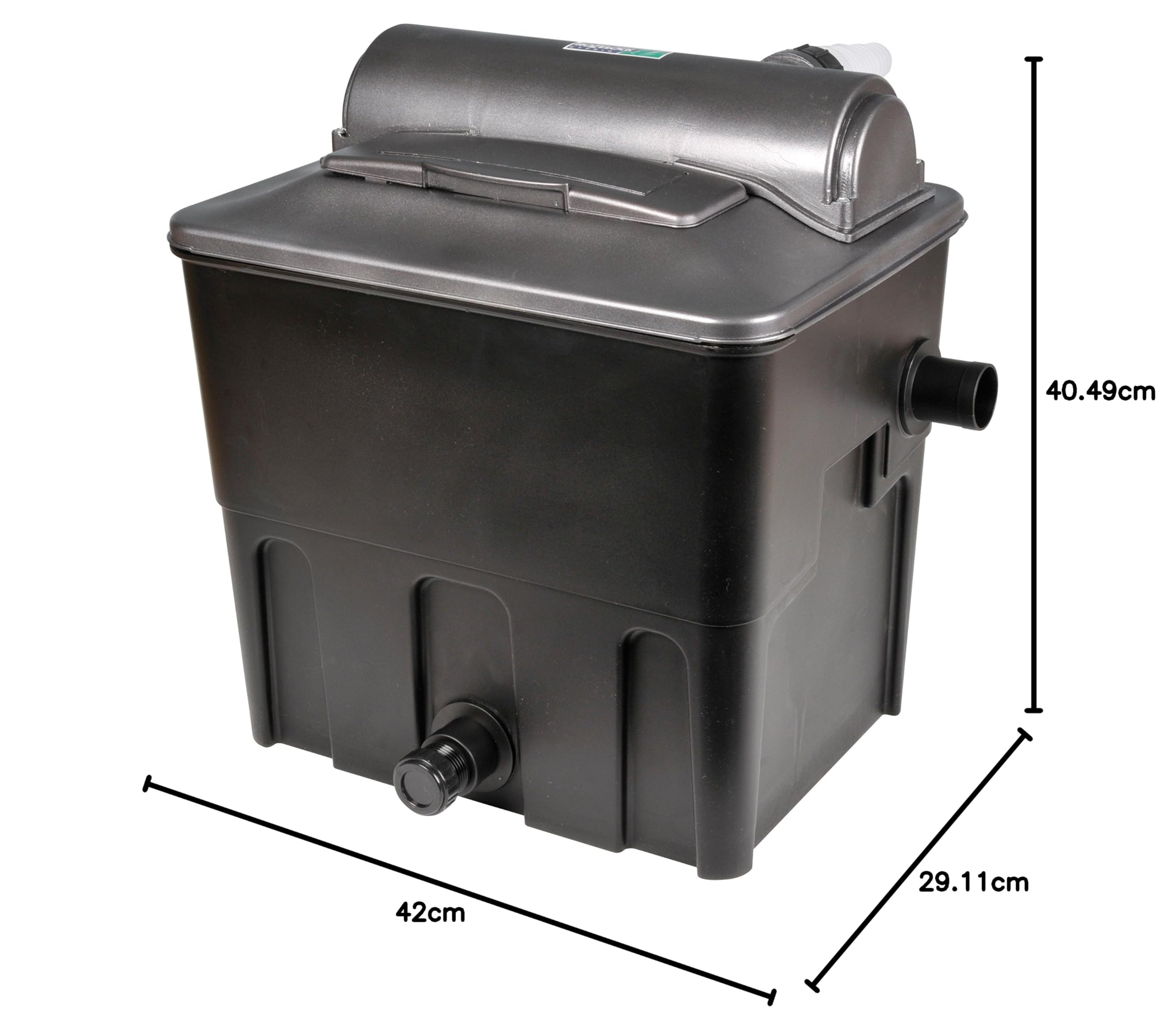 Hozelock Tricoflex 1864 1240 Ecopower+ 12000 - Filtro para Estanque de jardín con UVC Integrado (42 x 40,5 x 29,1 cm), Color Negro
