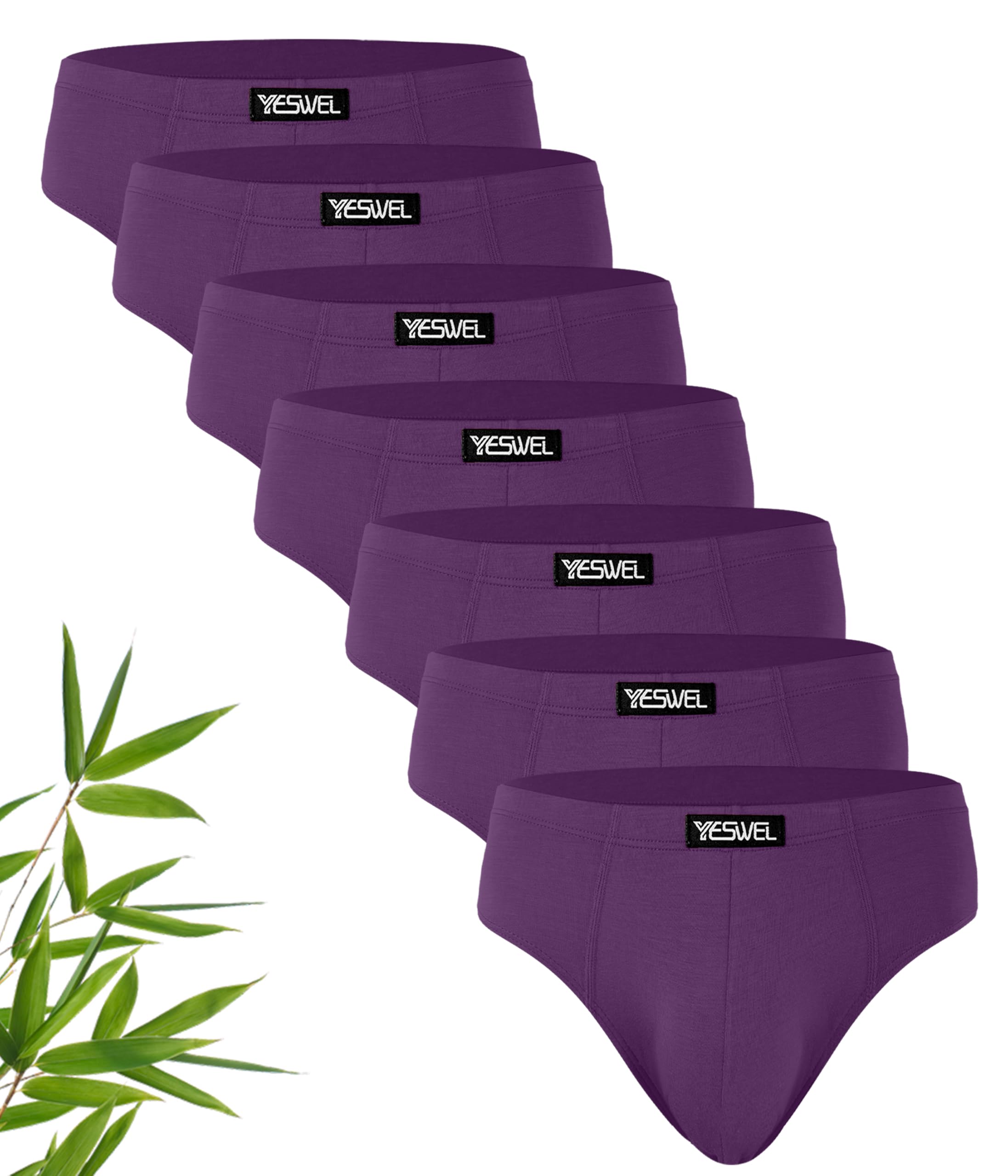 YESWEL Bambus Unterhosen Herren Slip 7er Pack, Atmungsaktive Unterhosen Männer, Klassische Unterwäsche Mit Weichem Komfortbund Sport Basic (Gr. M-3XL)