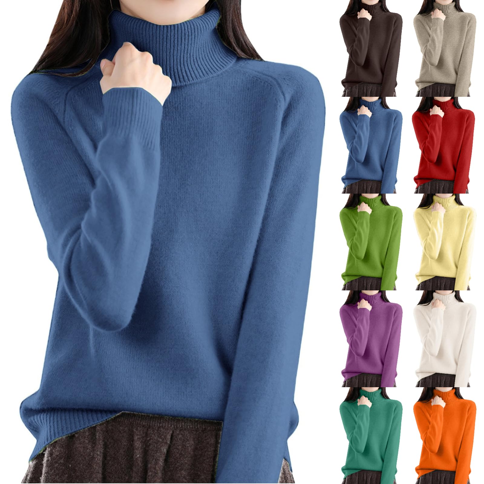 Cozy Cashmere Sweaters for Women Turtleneck Soft Pullover Tops Fall Winter Ladies Dressy Casual Sweater 2025