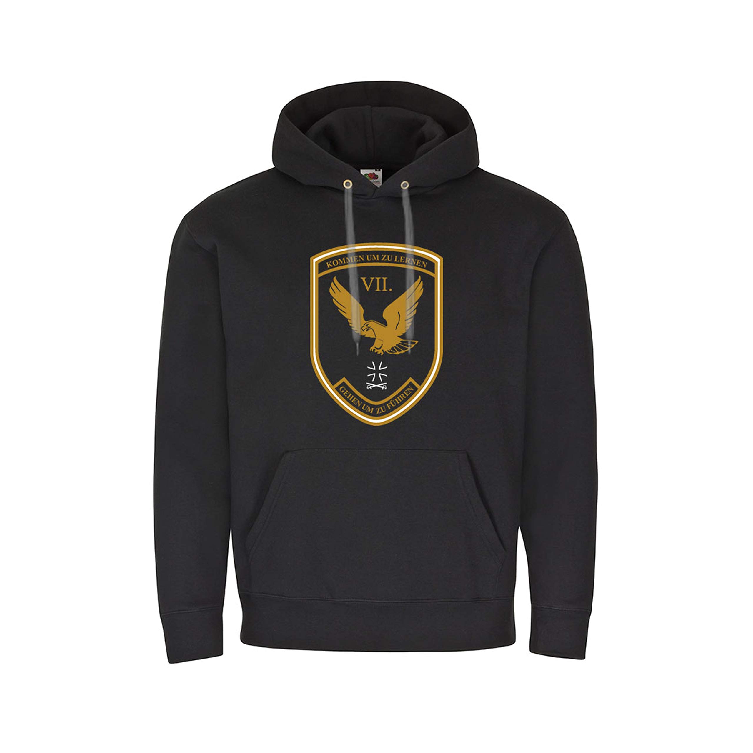 Pull à capuche Copytec #27242 USH Delitzsch VII noir en taille M avec blason militaire