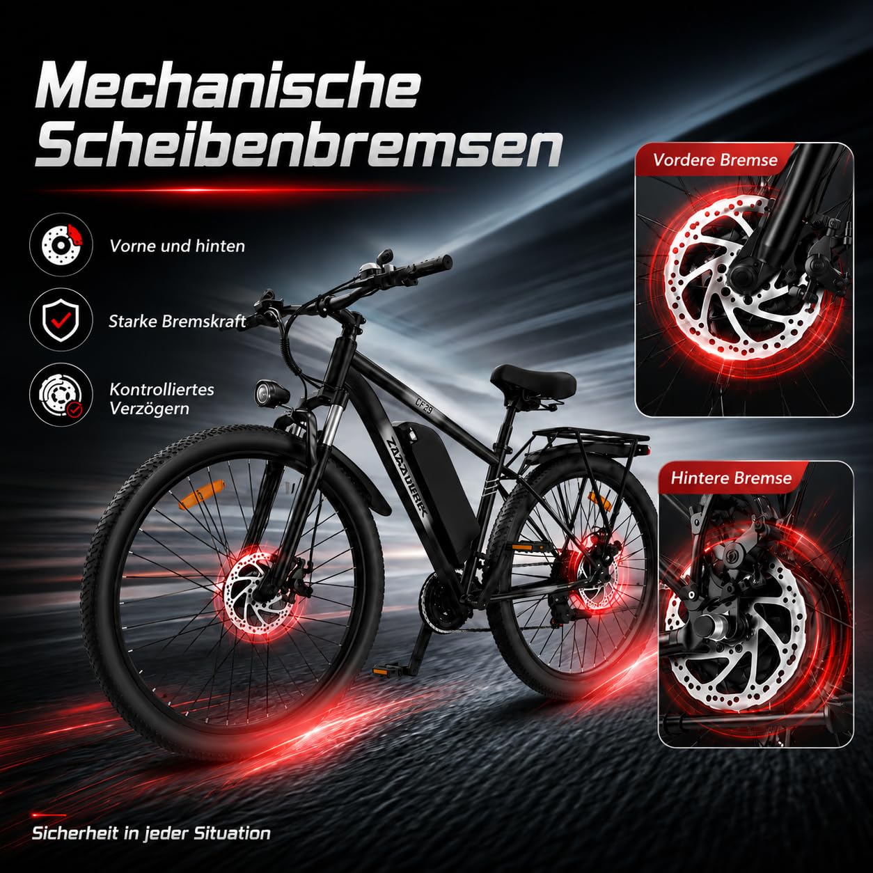 TIGUOWISH C29pro Vélo Électrique Adulte,Batterie Amovible 48V15/18.6Ah,Moteur Tout-Terrain,VTT 21 Vitesses,Frein à Disque hydraulique,Écran LCD Intelligent