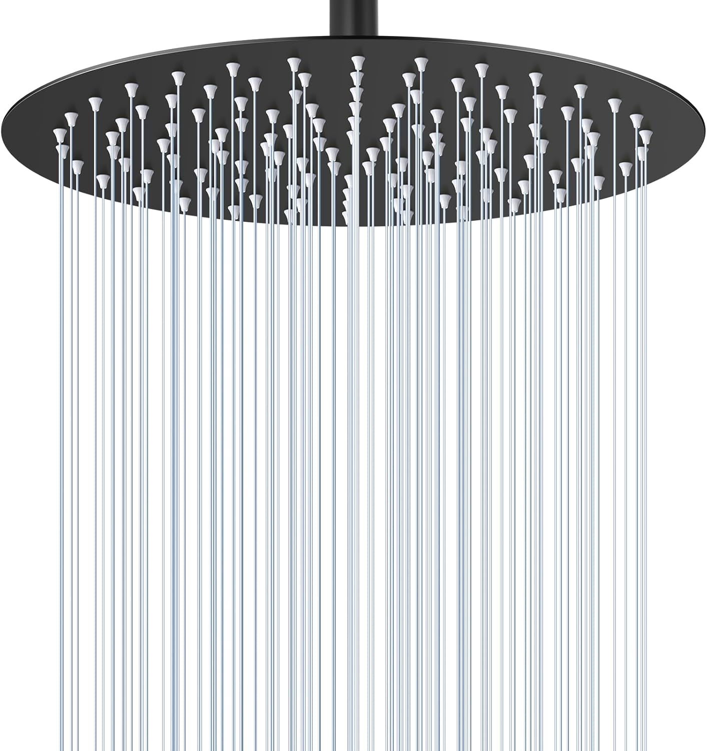 12 inch Ceiling Rainfall Shower Head Chrome - All Metal Stainless Steel Full Body Round Rain Shower with 120 Silicone Nozzles Modern Bathroom