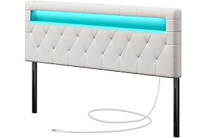 WHITE QUEEN-SIZED HEADBOARD - LIGHTS, STABILITY, AND STYLE