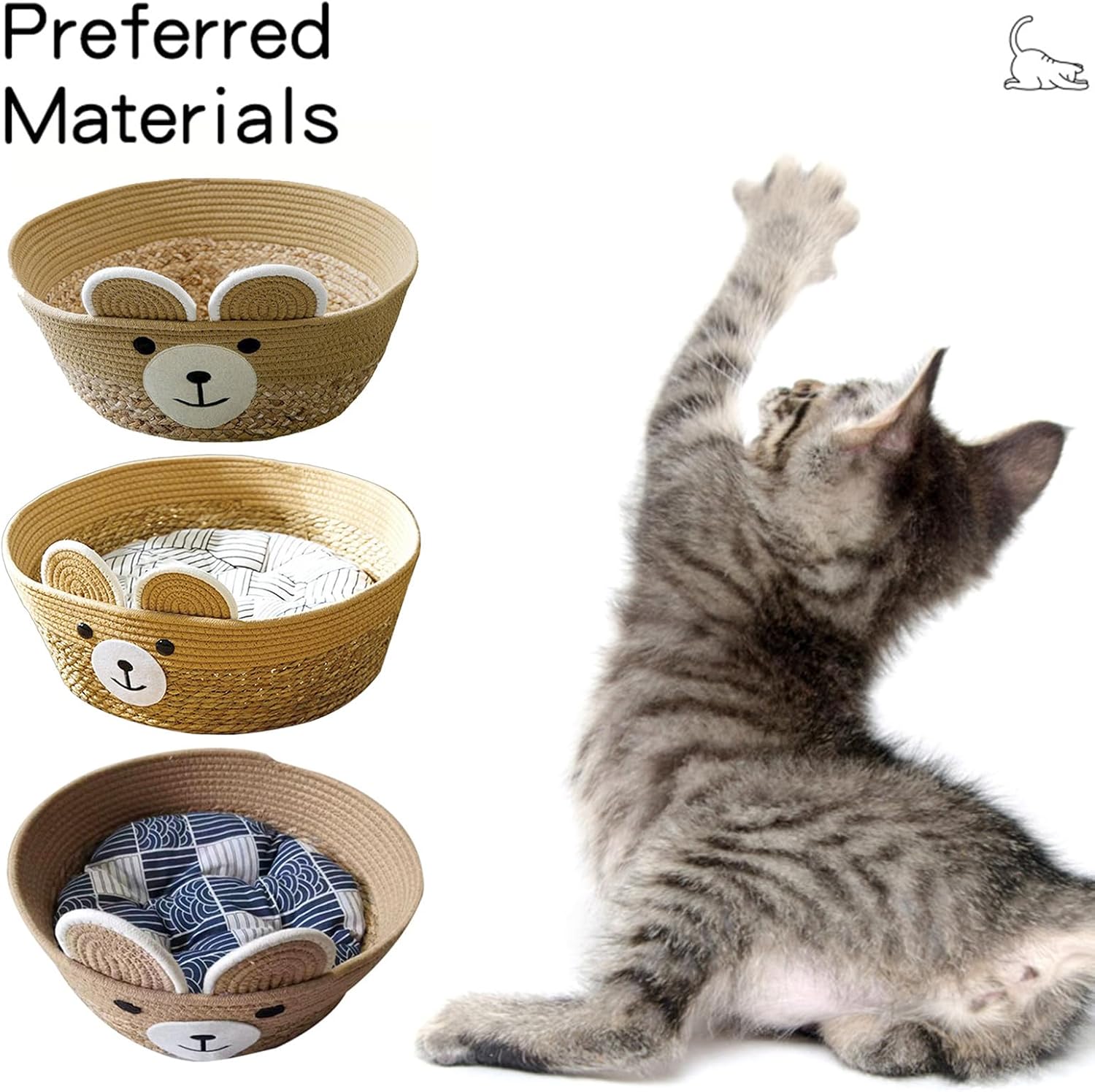 ペットベッド 猫用爪とぎボード 巣 サイザル麻 猫用折りたたみ