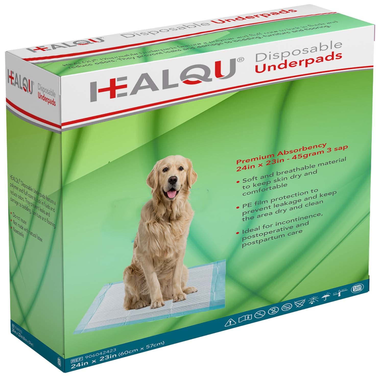 Healqu Puppy Pads - 150-Count, 23x24 - Advanced Leakproof Technology for Housebreaking and Training - Ultra Absorbent Puppy Pee Pads - Ideal for Dogs, Puppies, & Cats - Attractant Pet Training Pads