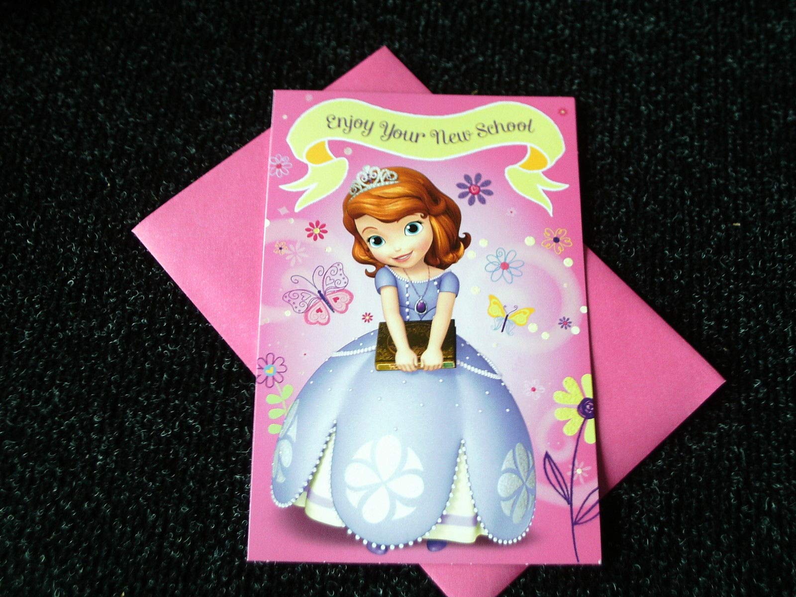 Shop Inc Pink Enjoy Your New School - Disney Sofia The First - Greeting Card By Carlton Cards