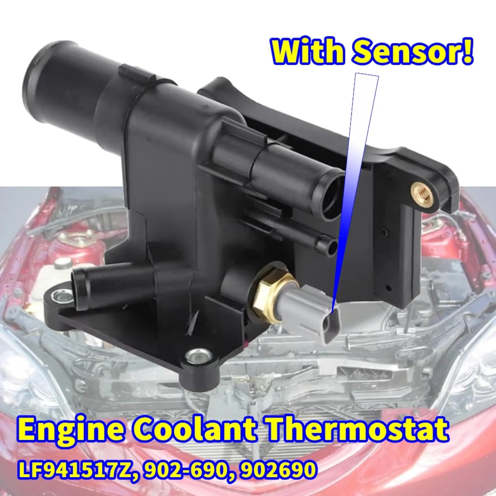 Obudowa termostatu silnika do Mazda 3 2006 2007 2008 2009 2010 2011 2012 2013 LF941517Z 902-690 obudowa termostatu płynu chłodzącego z czujnikiem