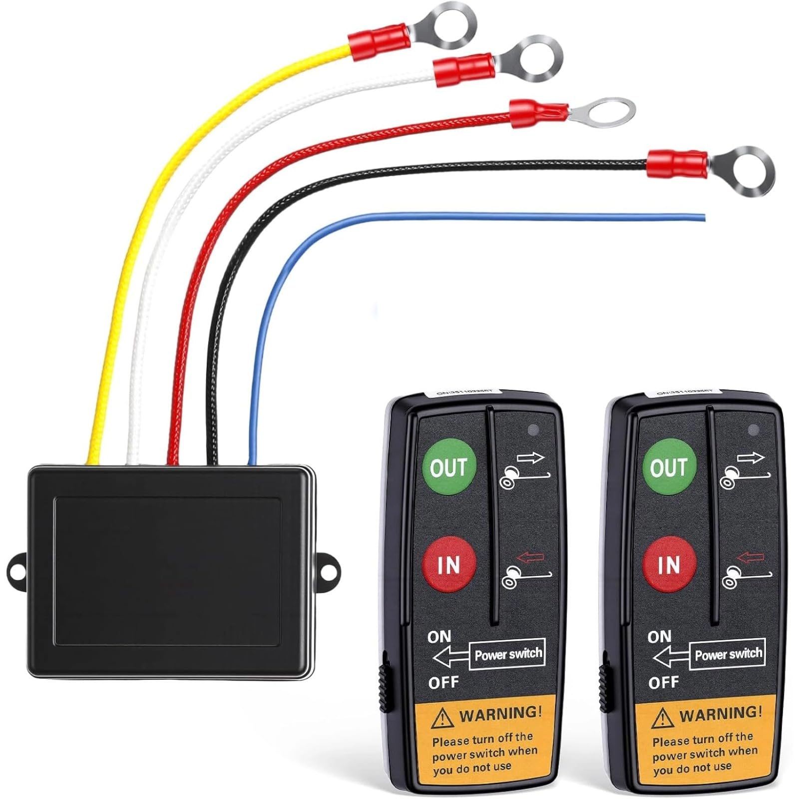 Verricello a fune 12 V, telecomando senza fili, 12 V, 24 V, senza fili, con 2 trasmettitori + ricevitore, portata di 30 m, per auto Atv Camion Suv Jeep