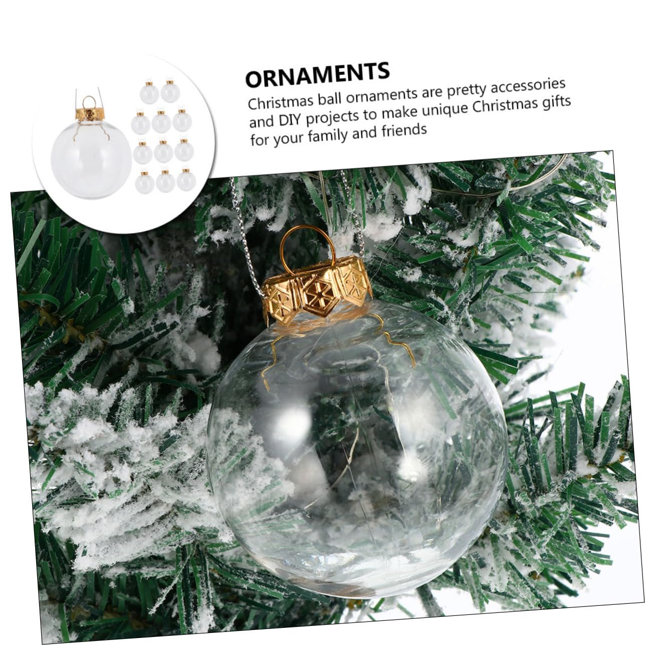 12stücke Transparente mit Anhänger Hängende Christbaumkugel-Ornamente für Fensterdeko Weihnachtsbaumdekoration und Partyzubehör