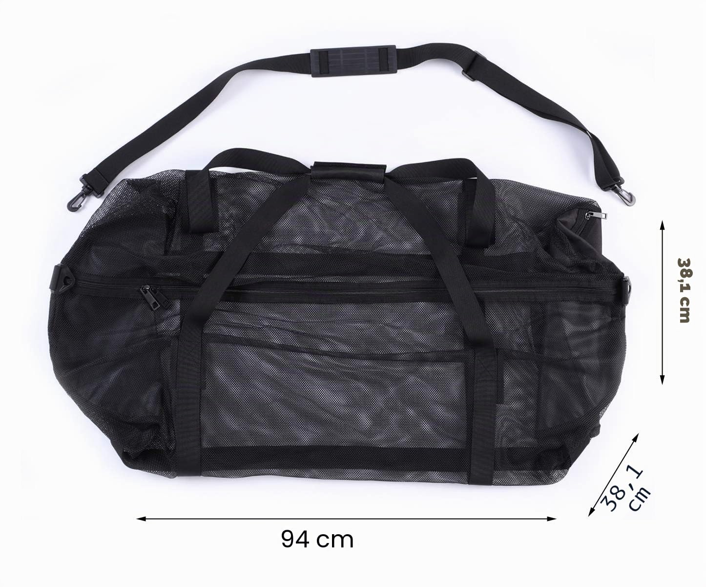 Leberna Sac de plongée extra large en maille 94 x 38 x 38 cm, durable, Noir, L