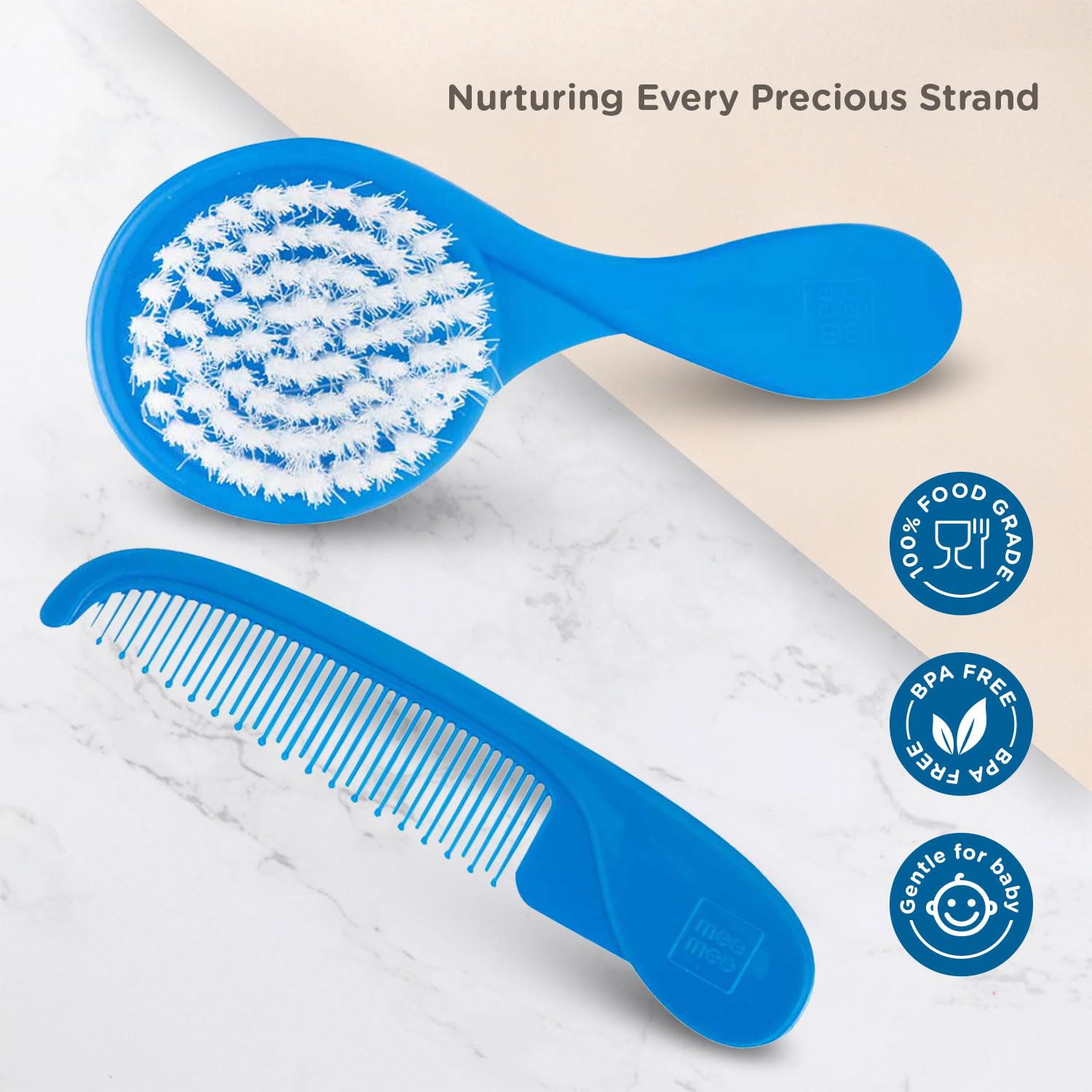 Mee Mee Comb and Brush Set (Premium, Blue) 2