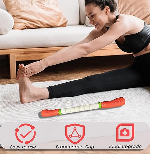 Miniatura 5 de Muscle Roller Stick Ctwctr - Rodillo de masaje para drenaje linfático, masajeador de celulitis, masajeador de piernas para circulación y alivio del