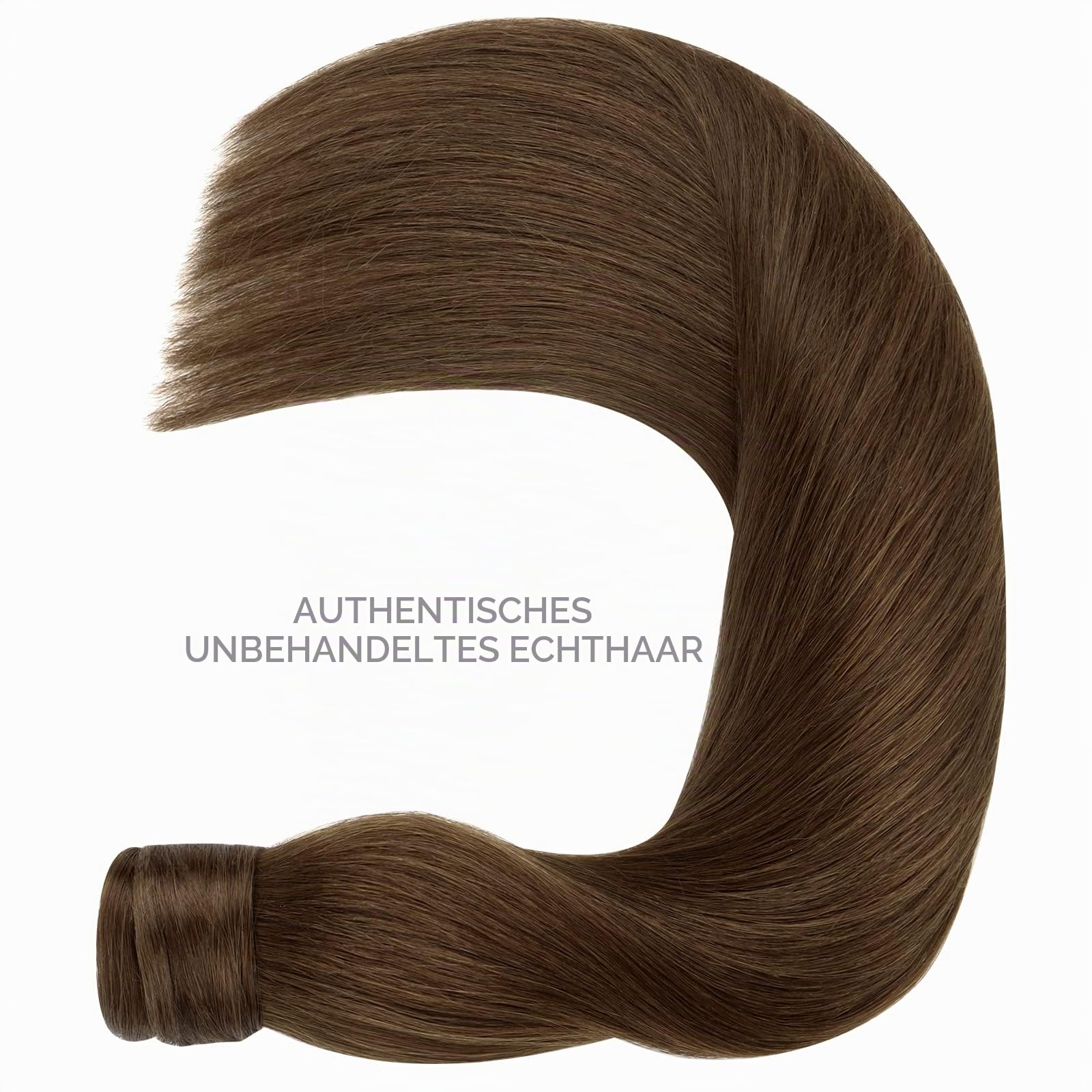 WENNALIFE Ponytail Extension, 50cm 90g Schokoladenbraun Pferdeschwanz Haarteil Ponytail Extension Echthaar Clip in Wickeln Sie um Remy Ponytail Echthaar