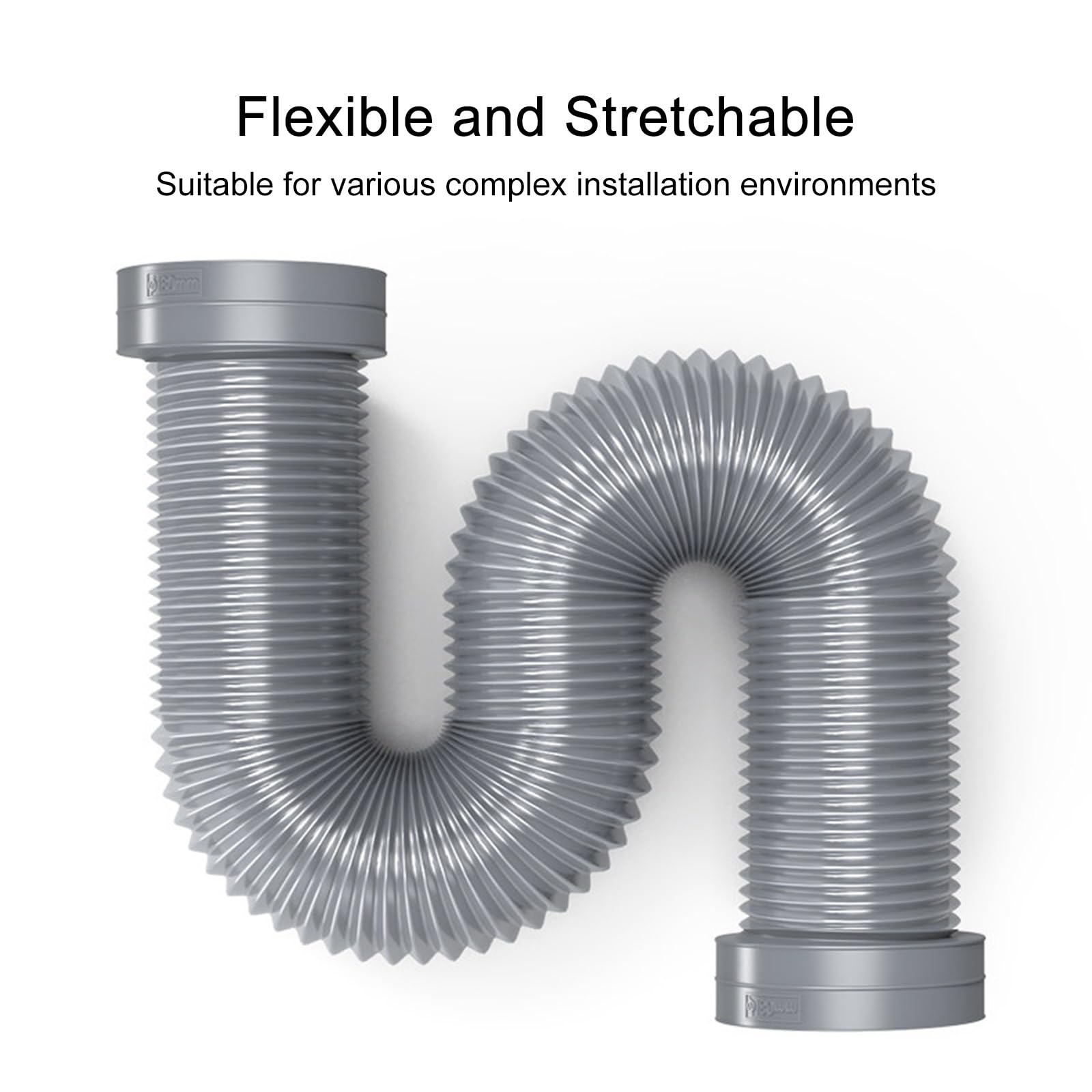 Manguera Escape Flexible Secadora, Conducto Retráctil PP con Alambre Acero Inoxidable, Tubo de Extracción de Humos Resistente al Calor Campana Extractora(150mmx3m(6inx9.8ft))