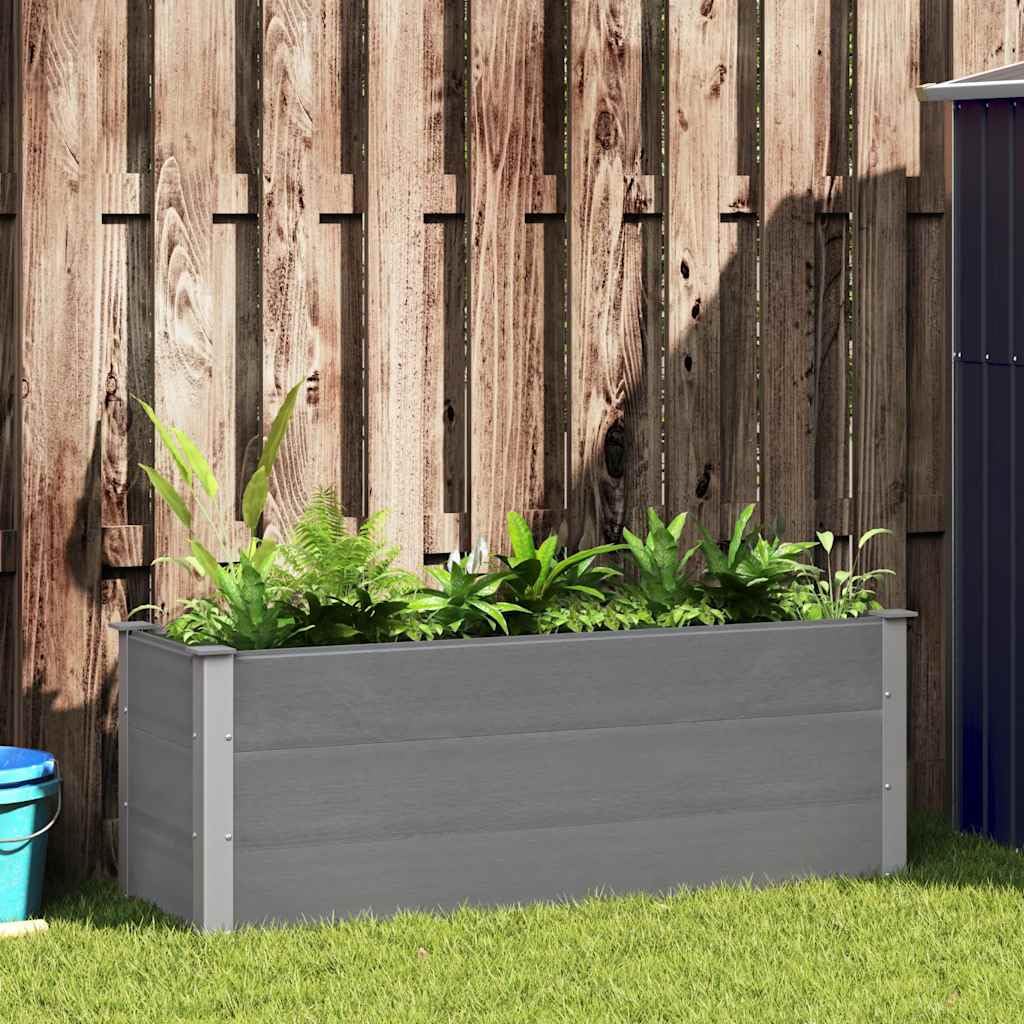 vidaXL Garten Hochbeet Pflanzkasten Blumenkasten Gemüsebeet Pflanzkübel Blumenkübel Frühbeet Gartenbeet Pflanzbeet WPC 150x50x54cm Grau
