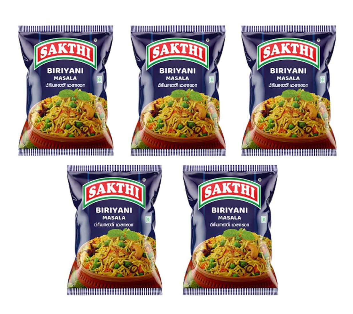 SAKTHI 50g South Indian Flavoured Briyani Masala for Cooking | Unique Blend of Spices for Earthy Aroma & Rich Taste | Ready to Cook Masala for Veg, Chicken & Mutton Biryani (Pack of 5) (B0142EG61G) Amazon Price History, Amazon Price Tracker