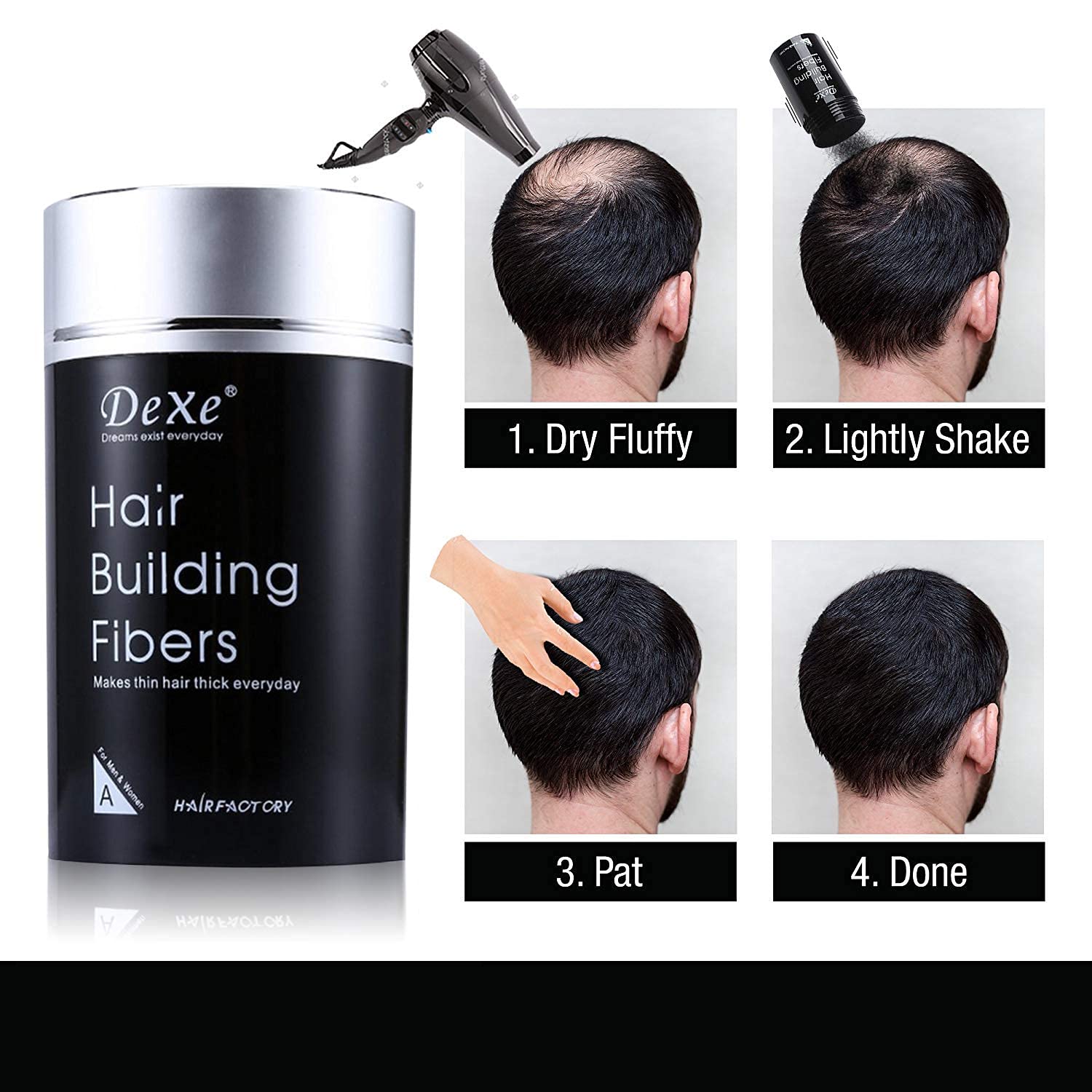 Dexe Hair Building Fibers,Hair Regrowth Powder Keratin Hair Fiber