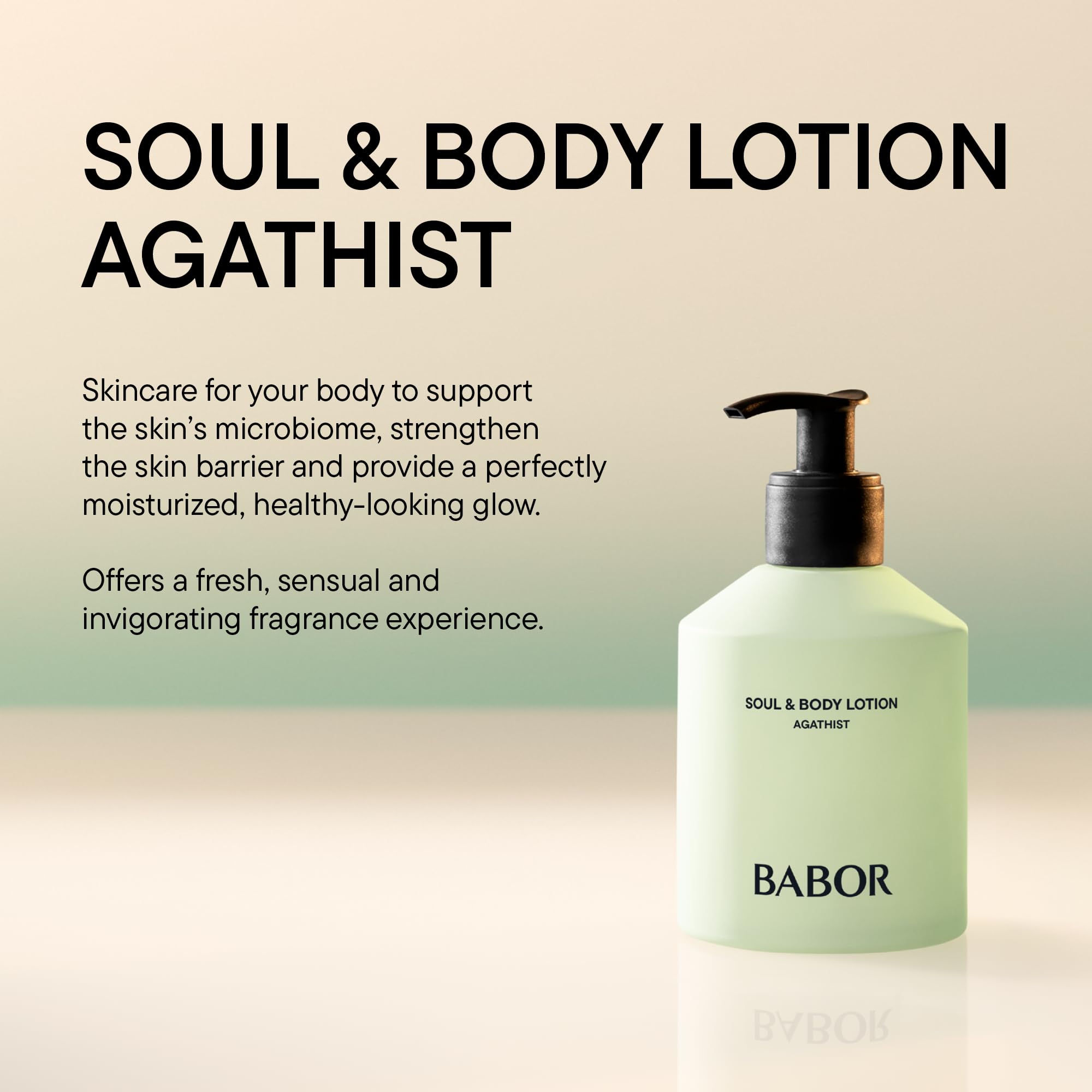 BABOR Soul & Body Lotion Agathist, Quick-Absorbing, Light Body Care, Invigorating Skin Milk, Body Cream for Dry Skin, Skin Firming Moisturising Cream, with Vitamin B, Vegan, 250 ml