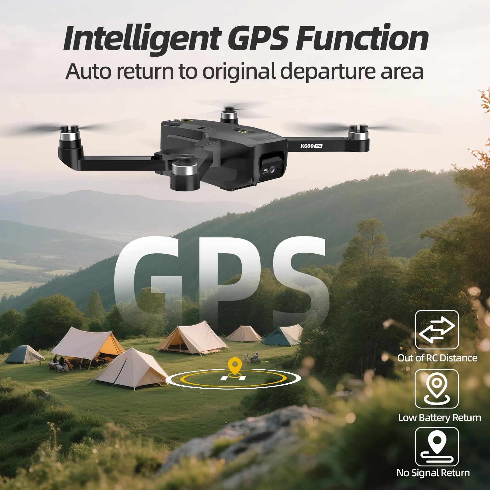 Drone GPS con Telecamera Adulti Principianti,Schermo LCD HD da 4.5" Scheda SD da 32GB,Drone Seguimi Professionale Lunga Distanza con Ritorno Automatico,Posizionamento del Flusso Ottico,3 Velocità