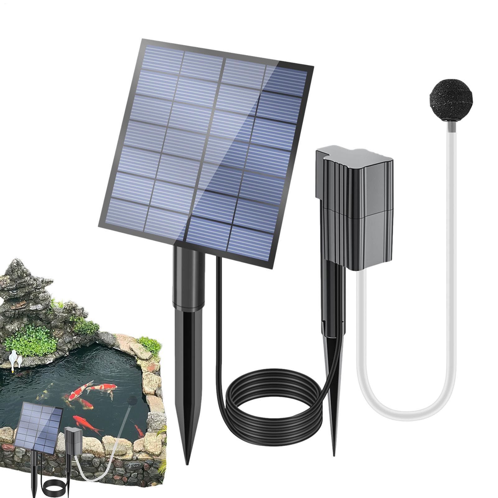 Napowietrzacz do oczka wodnego 2,5 W, przenośny, cichy dyfuzor do akwarium | Zasilana energią słoneczną pompa do ogrodu, na taras, podwórko, basen, ptaki, ryby, kwiaty, donice, do domu