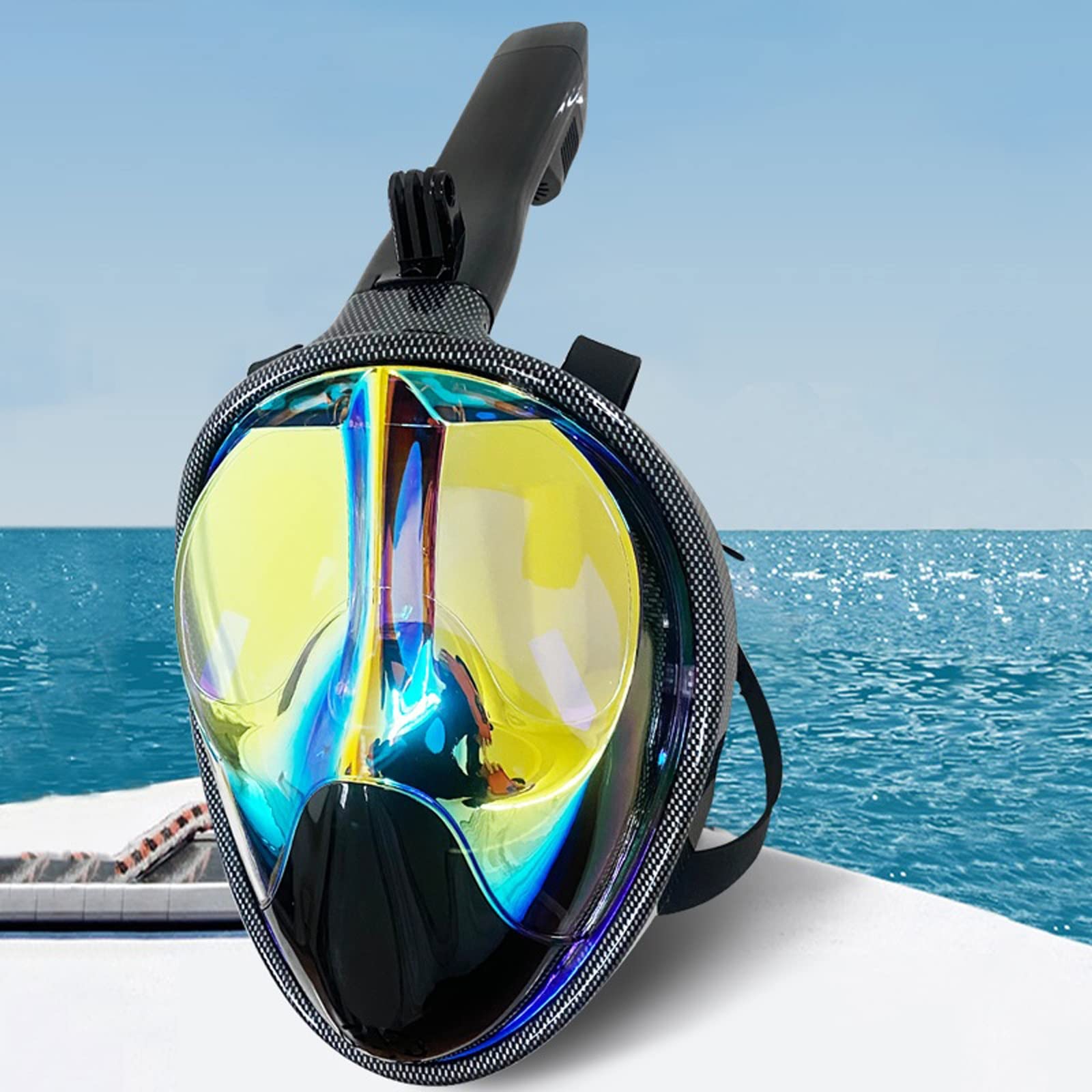 JINGYAN Occhialini da nuoto Diving Mask Polarized Snorkel Full Face Equipment Swimming Goggles with Nose Cover