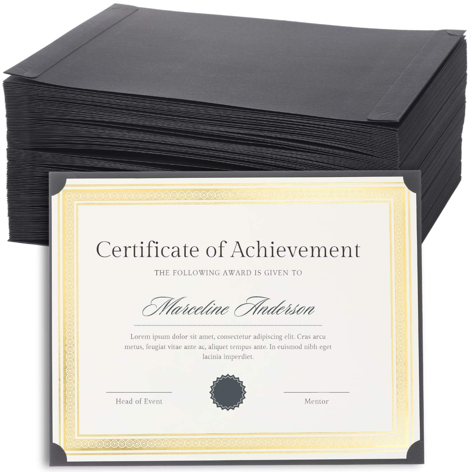 Single Sided Certificate Holders for Letter Size, 8.5 x 11 Bulk Award Certificate Cover for Graduation,Diploma, Documents, Marriage,Employee