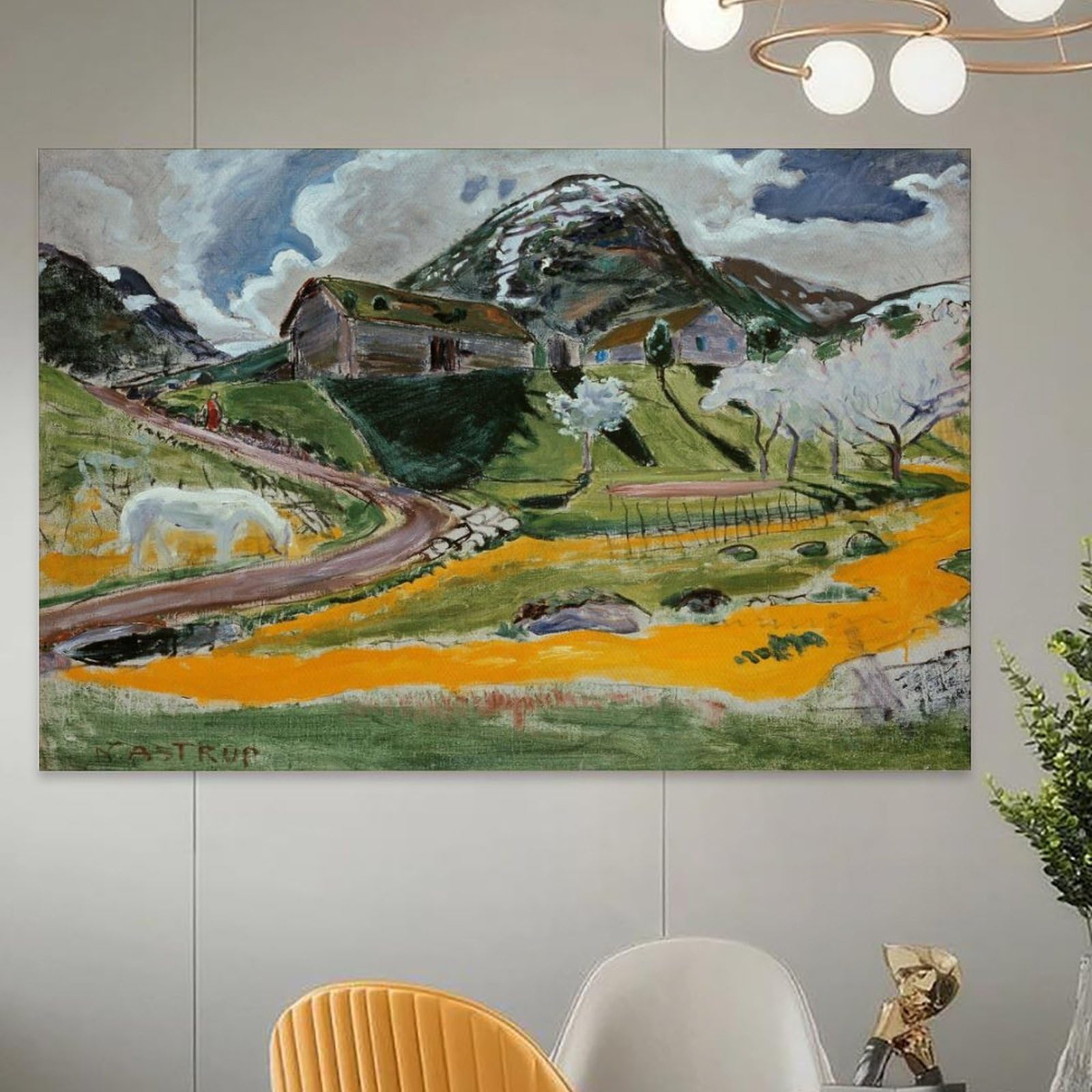 Amazon.co.jp: 春の白い馬 ポスター 1915 年にニコライ・アストルップ