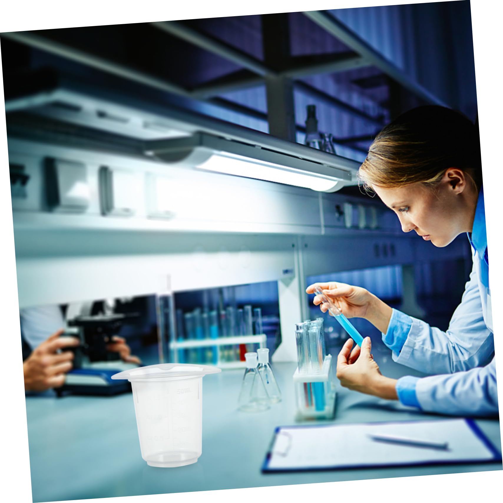 Ciieeo Laboratory Measuring Cup Set 20pcs Plastic Graduated Beakers Accurate Scale Spill-proof Spouts