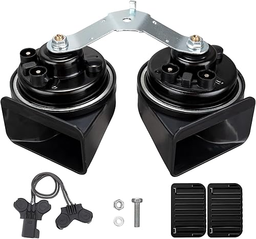 Vista 125 de FARBIN Bocina de coche compatible con Toyota/Lexus/Subaru, etc. Bocina de caracol eléctrica de tono alto y bajo de 12 V con parrilla protectora