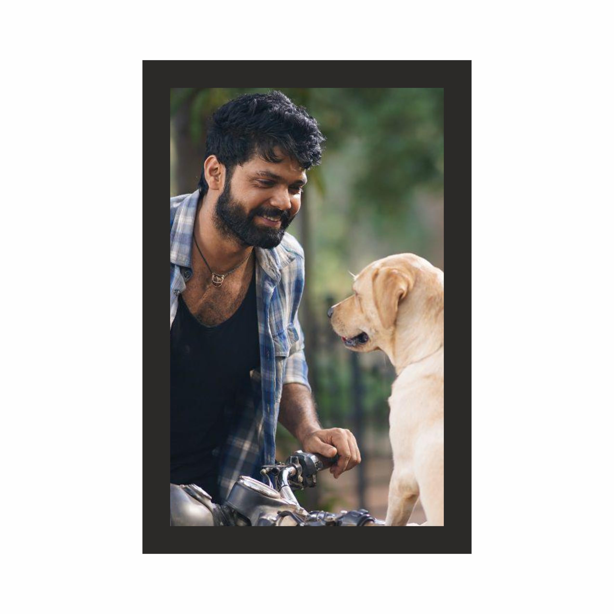 Man and Dog Wall Art Frame 12x18 Inch