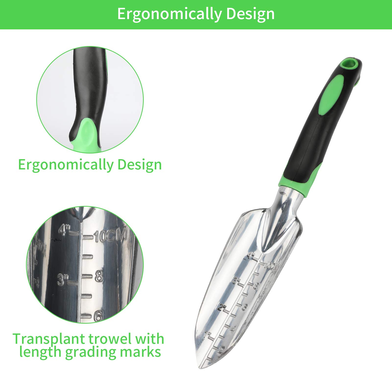 Welltop Gartengeräte-Set, 13-teiliges Garten-Handwerkzeug-Set aus Aluminium, robuste Gartengeräte, inklusive Kelle, Umpflanzer, Gartengeschenke usw., Gartengeschenke für Männer und Frauen