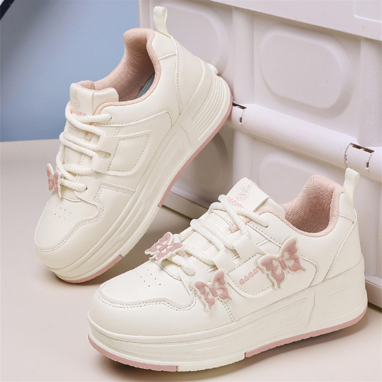Mateju Chaussures à roulettes Fille Patins à roulettes Automatiques Rétractable Enfant avec 4 Roulette, Papillon 2 en 1 Chaussures de Skateboard Réglables Adolescents pour Femme