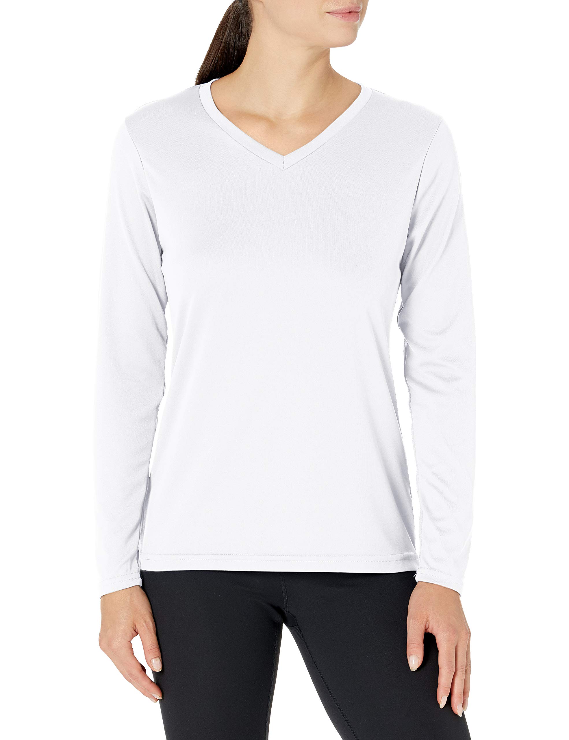 Augusta Sportswear Women's Standard Long Sleeve Wicking t-Shirt, White, X-Large