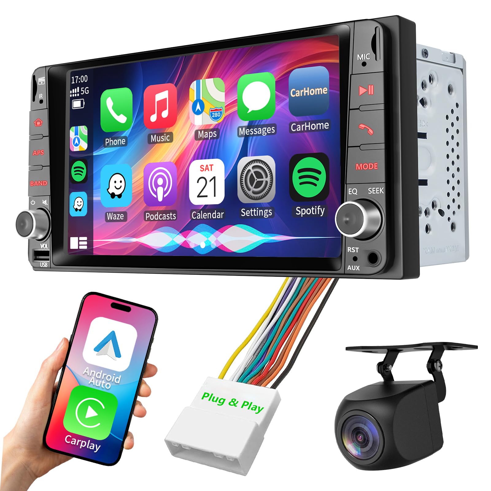 Photo 1 of Plug & Play Car Radio Stereo for Nissan Rogue Selet 2014-2015/Sentra 2015-2019/Versa 2014-2019/Versa Note 2014-2019/Quest 2011-2017/TITAN 2013-2015 W/Carplay Android Auto Touchscreen Bluetooth AM/FM