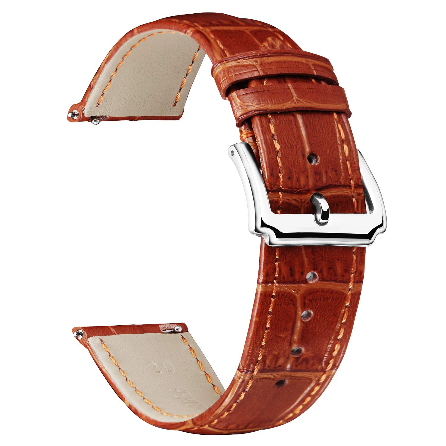 BINLUN Genuine Leather Watch Bands Women Men Quick Release Leather Watch Straps Replacement with 12 Colors Option (10mm, 12mm, 14mm, 15mm, 16mm, 17mm, 18mm, 19mm, 20mm, 21mm, 22mm, 23mm)