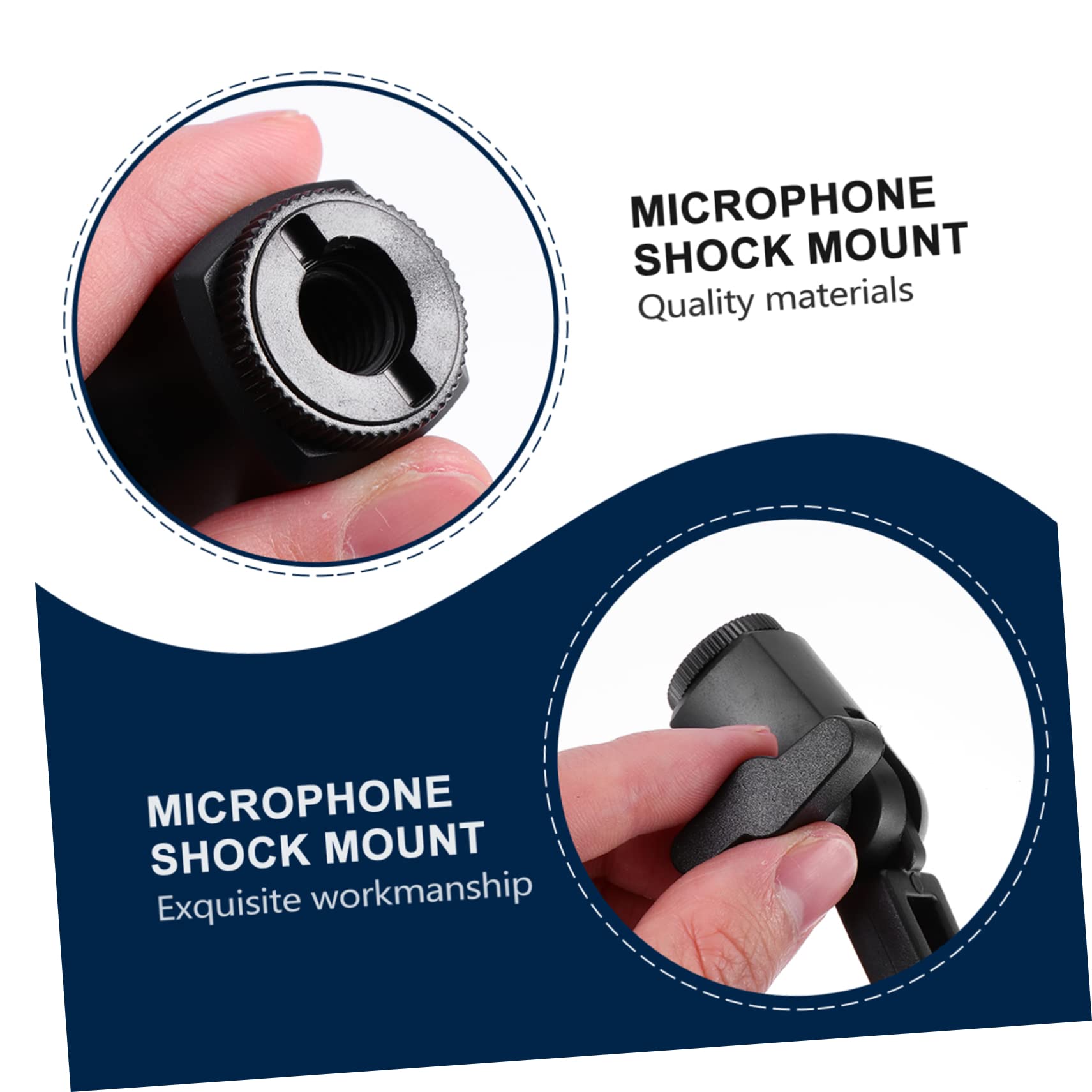 BESTonZON Microphone Mount Shockmount Clips Condenser Mic Holder Easy to Install Adjust