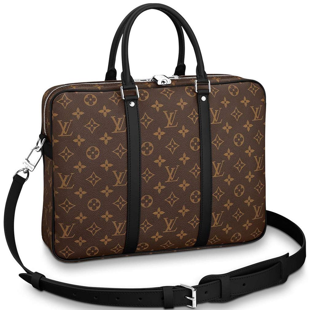 Louis Vuitton Monogram Macassar Canvas Porte Documents Voyage Pm