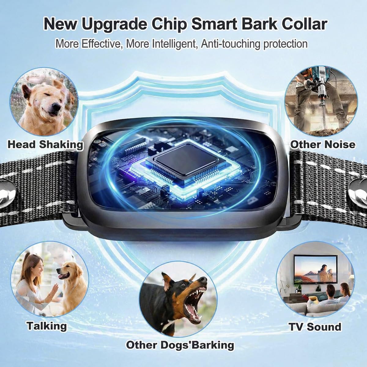 Collar Antiladridos con Spray de Citronela para Perros - Collar Inteligente con 5 Sensibilidades Ajustables y Beep/Vibración/Spray, Recargable Automática Anti ladridos para Perros Pequeños Grandes