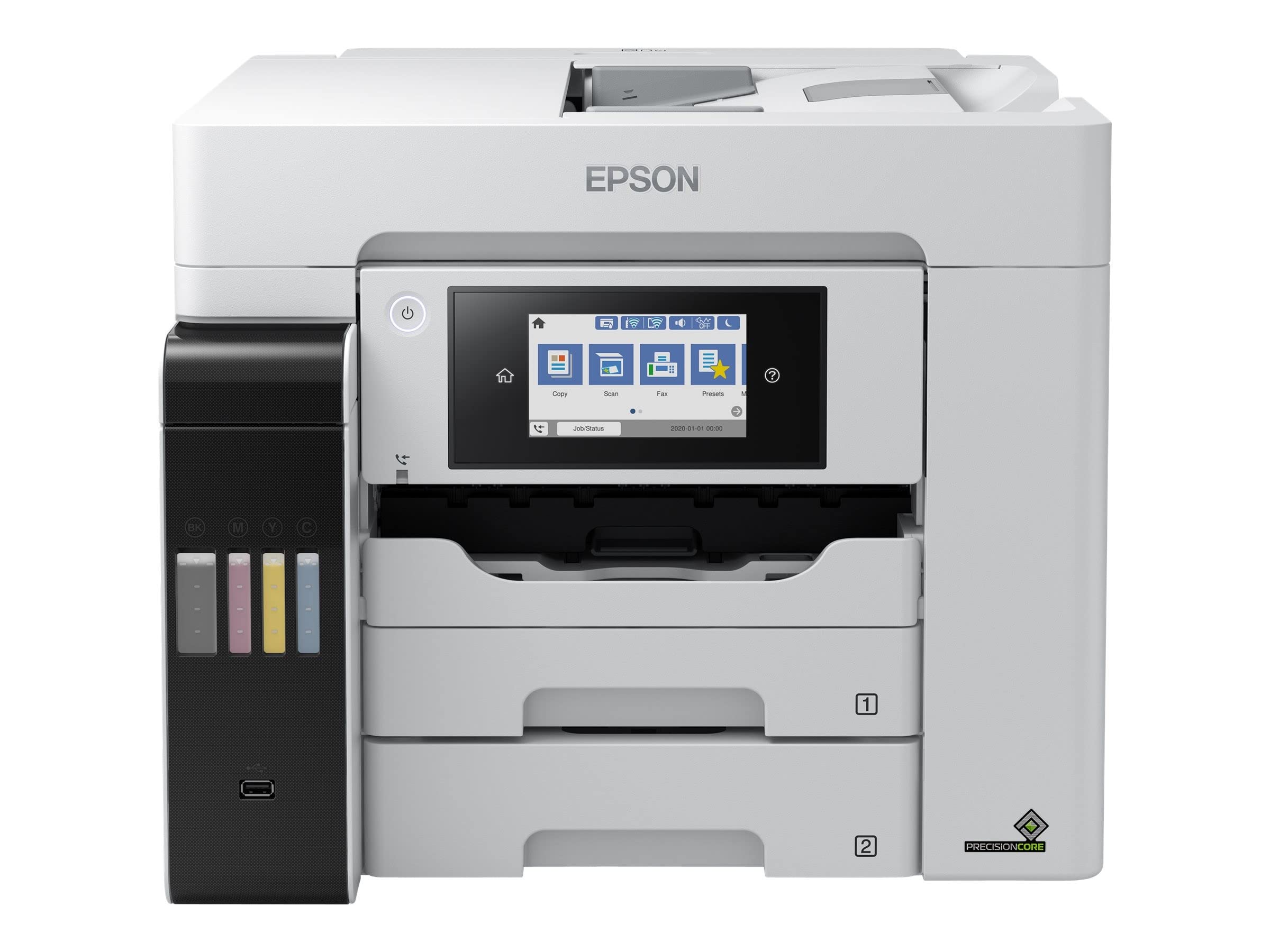 Epson EcoTank Pro ET-5880, Stampante multifunzione A4 (Stampa, Scansione, Copia, Fax), Stampa fino a 25 ppm e scansione fino a 27,5 ipm, Wi-Fi, Ethernet e app per la stampa da mobile