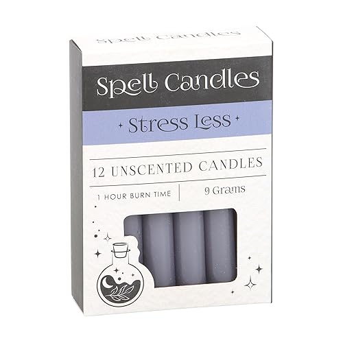 12 Purple Spell Candles for Stress Relief and Herbal Magick