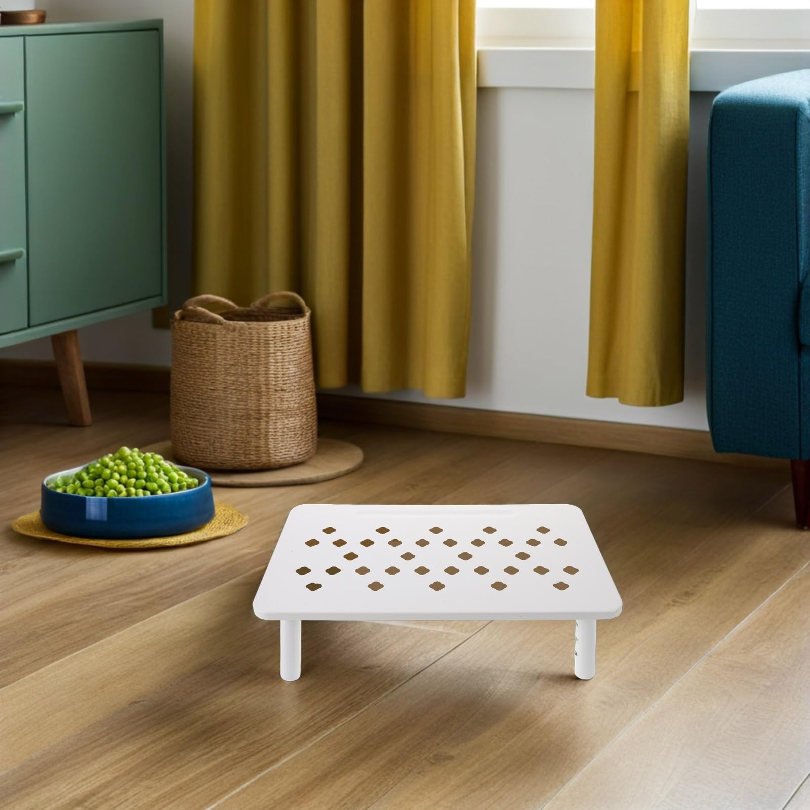 Support Réglable pour Gamelle Automatique Blanc, Support Surélevé Antidérapant 3 Hauteurs pour Chats et Petits Chiens, Station Alimentaire Ergonomique Intérieur et Voyage